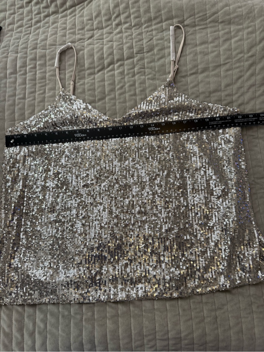 Express XL Champagne Sequin Cami Tank Top NWT Party Holiday Going Out - Picture 5 of 9